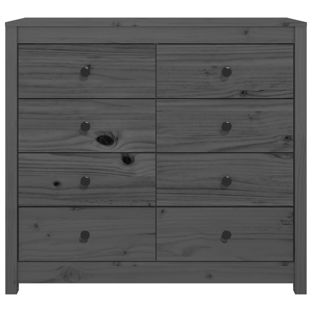 Armadietto Grigio 100x40x90 cm in Legno Massello di Pino