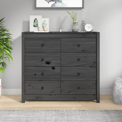 Armadietto Grigio 100x40x90 cm in Legno Massello di Pino