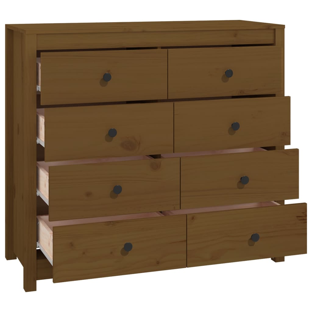 Armadietto Marrone Ambra 100x40x90 cm in Legno Massello di Pino
