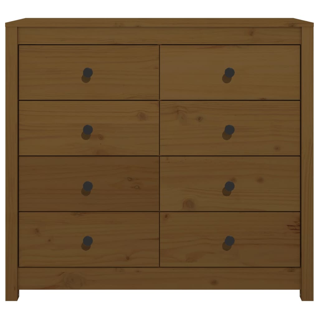 Armadietto Marrone Ambra 100x40x90 cm in Legno Massello di Pino