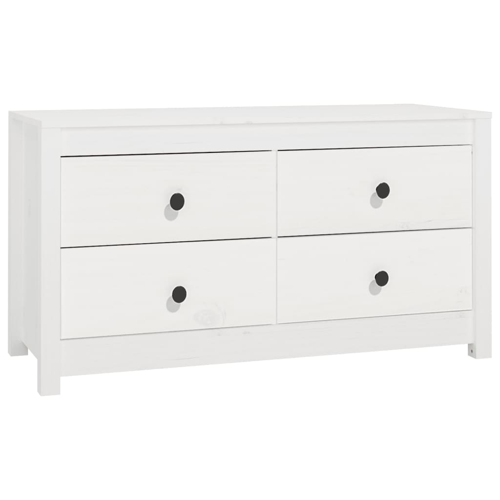 Armadietto Bianco 100x40x54 cm in Legno Massello di Pino