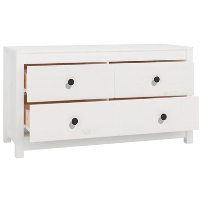 Armadietto Bianco 100x40x54 cm in Legno Massello di Pino