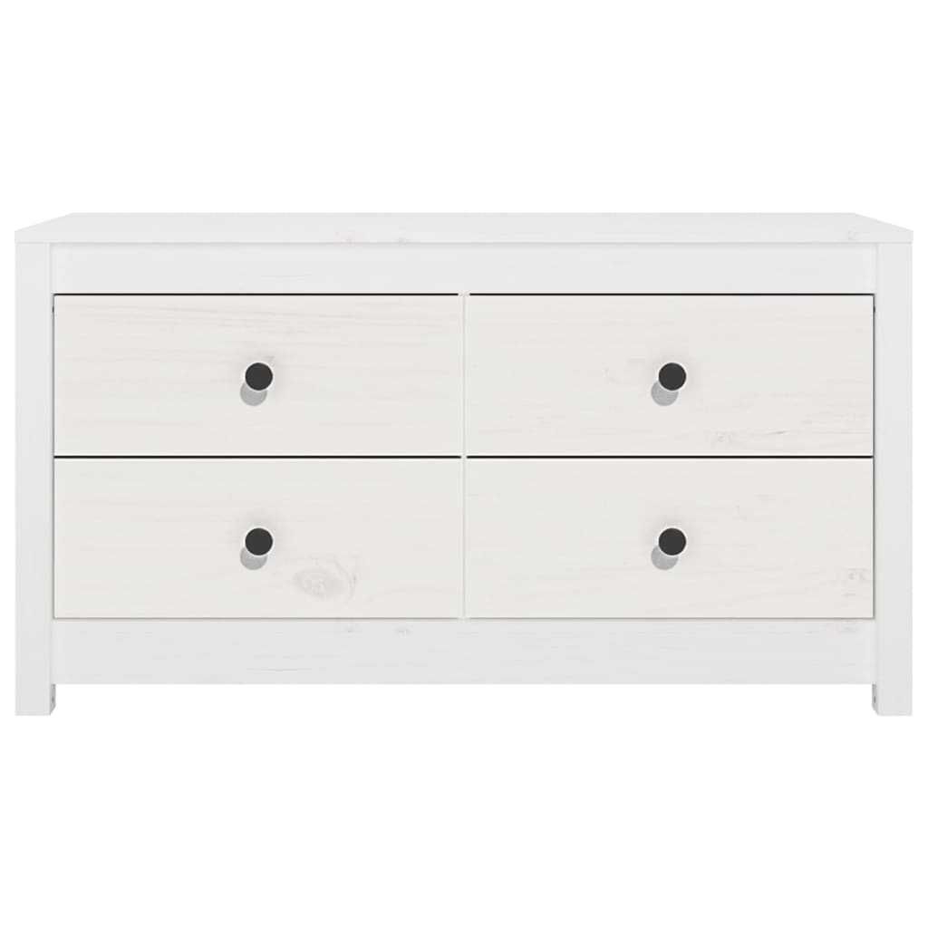Armadietto Bianco 100x40x54 cm in Legno Massello di Pino