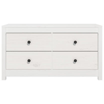 Armadietto Bianco 100x40x54 cm in Legno Massello di Pino