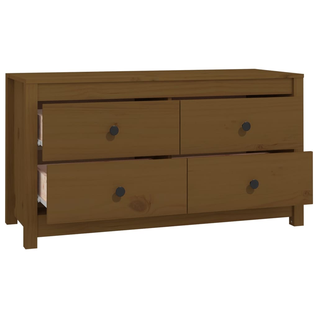 Armadietto Marrone Ambra 100x40x54 cm in Legno Massello di Pino