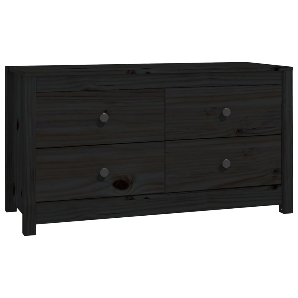 Armadietto Nero 100x40x54 cm in Legno Massello di Pino