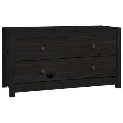 Armadietto Nero 100x40x54 cm in Legno Massello di Pino