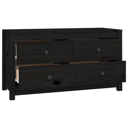 Armadietto Nero 100x40x54 cm in Legno Massello di Pino