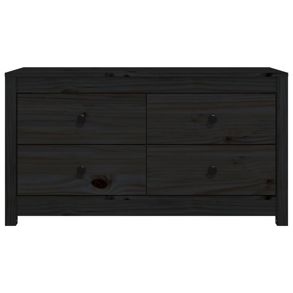 Armadietto Nero 100x40x54 cm in Legno Massello di Pino