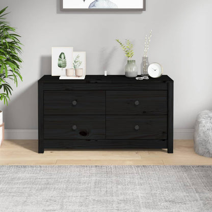 Armadietto Nero 100x40x54 cm in Legno Massello di Pino