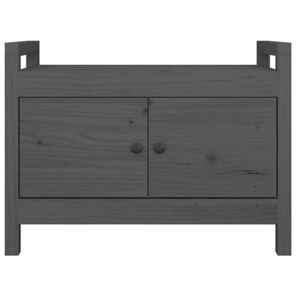 Panca da Ingresso Grigio 80x40x60 cm in Legno Massello di Pino