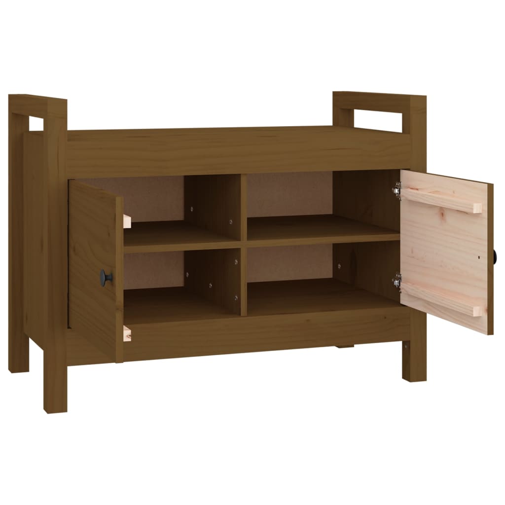 Panca da Ingresso Ambra 80x40x60 cm in Legno Massello di Pino