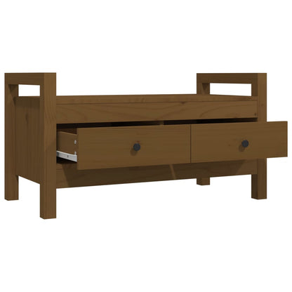 Panca da Ingresso Ambra 80x40x43 cm in Legno Massello di Pino