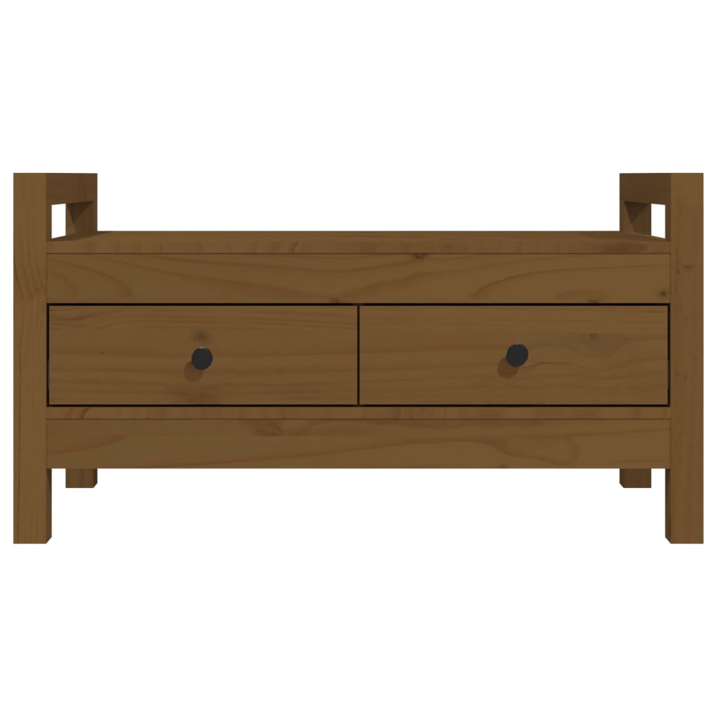 Panca da Ingresso Ambra 80x40x43 cm in Legno Massello di Pino