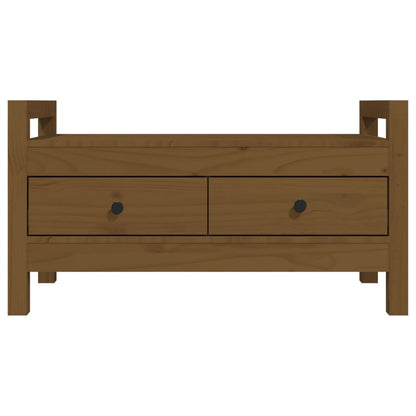 Panca da Ingresso Ambra 80x40x43 cm in Legno Massello di Pino