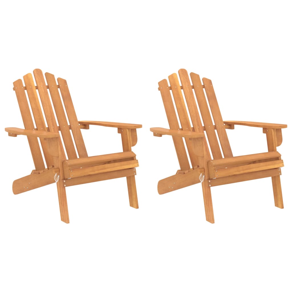 Sedie da Giardino Adirondack 2pz in Legno Massello di Acacia