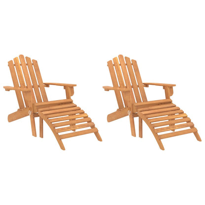 Sedie Giardino Adirondack Poggiapiedi 2pz Legno Massello Acacia