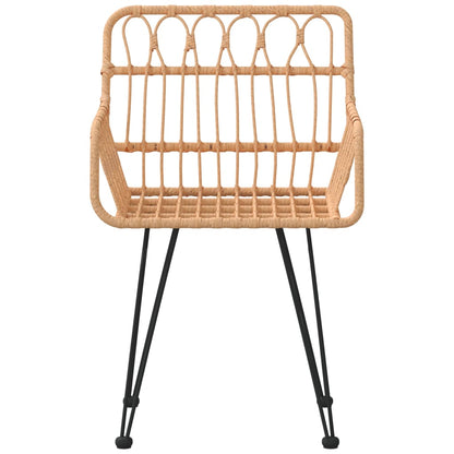 Sedie da Giardino 2pz con Braccioli 56x64x80 cm Rattan PE