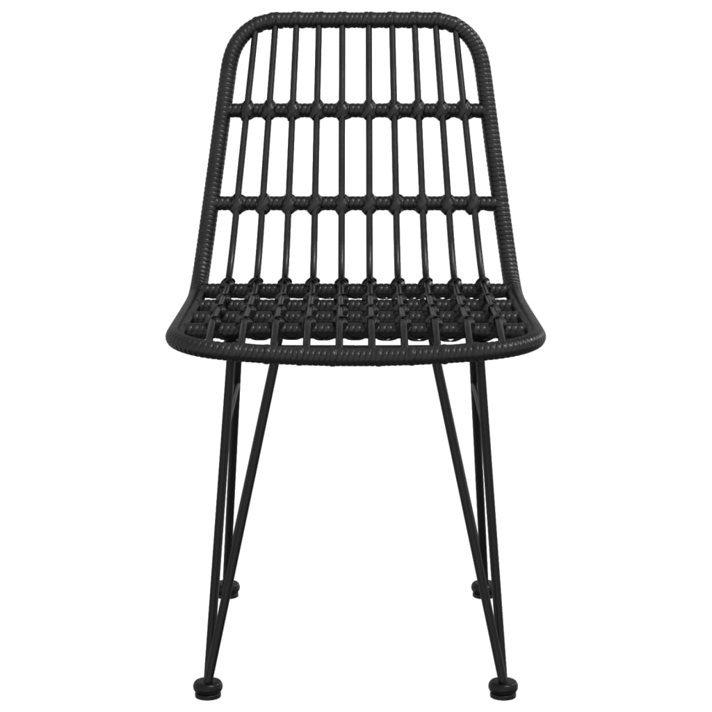 Sedie da Giardino 2pz Nere 48x62x84 cm Rattan PE