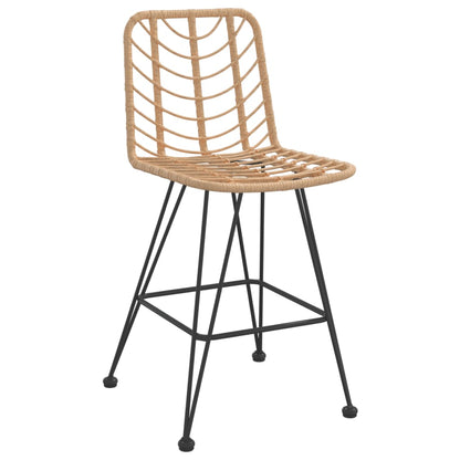 Sgabelli da Bar 2 pz 45x56x103,5 cm Rattan PE e Acciaio