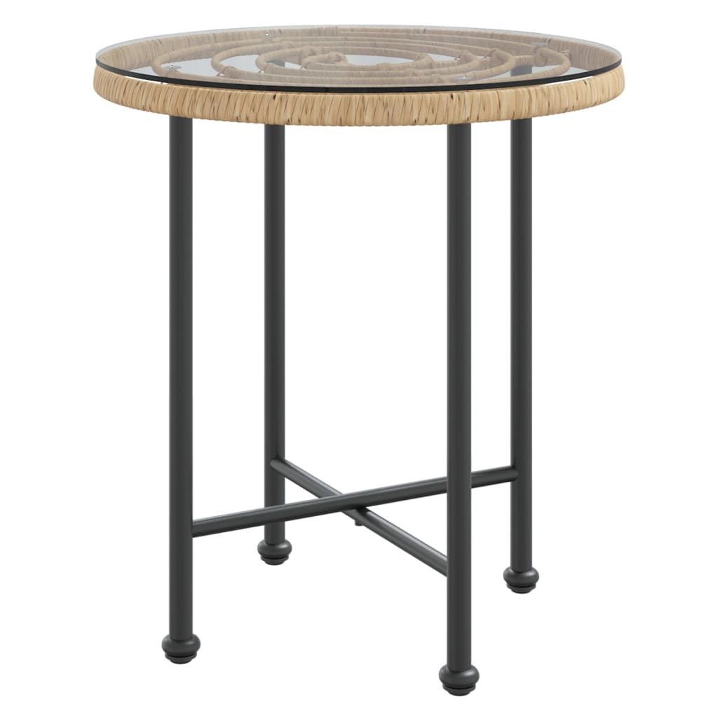 Tavolo da Pranzo Ã˜50 cm Vetro Temperato e Acciaio