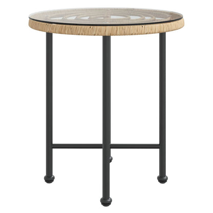 Tavolo da Pranzo Ã˜50 cm Vetro Temperato e Acciaio