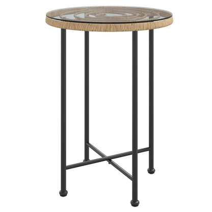 Tavolo da Pranzo Ã˜55 cm Vetro Temperato e Acciaio