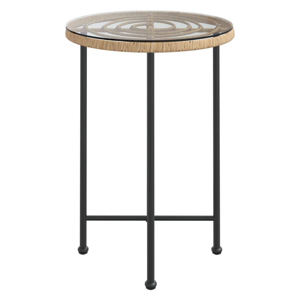 Tavolo da Pranzo Ã˜55 cm Vetro Temperato e Acciaio