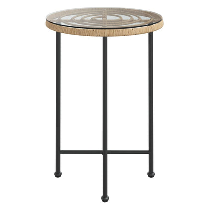Tavolo da Pranzo Ã˜55 cm Vetro Temperato e Acciaio