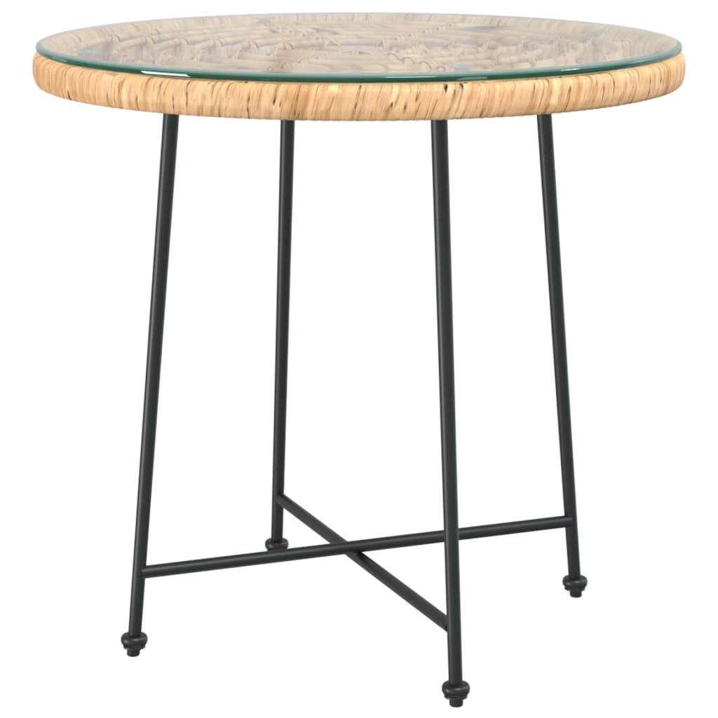 Tavolo da Pranzo Ã˜80 cm Vetro Temperato e Acciaio