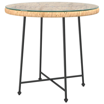 Tavolo da Pranzo Ã˜80 cm Vetro Temperato e Acciaio