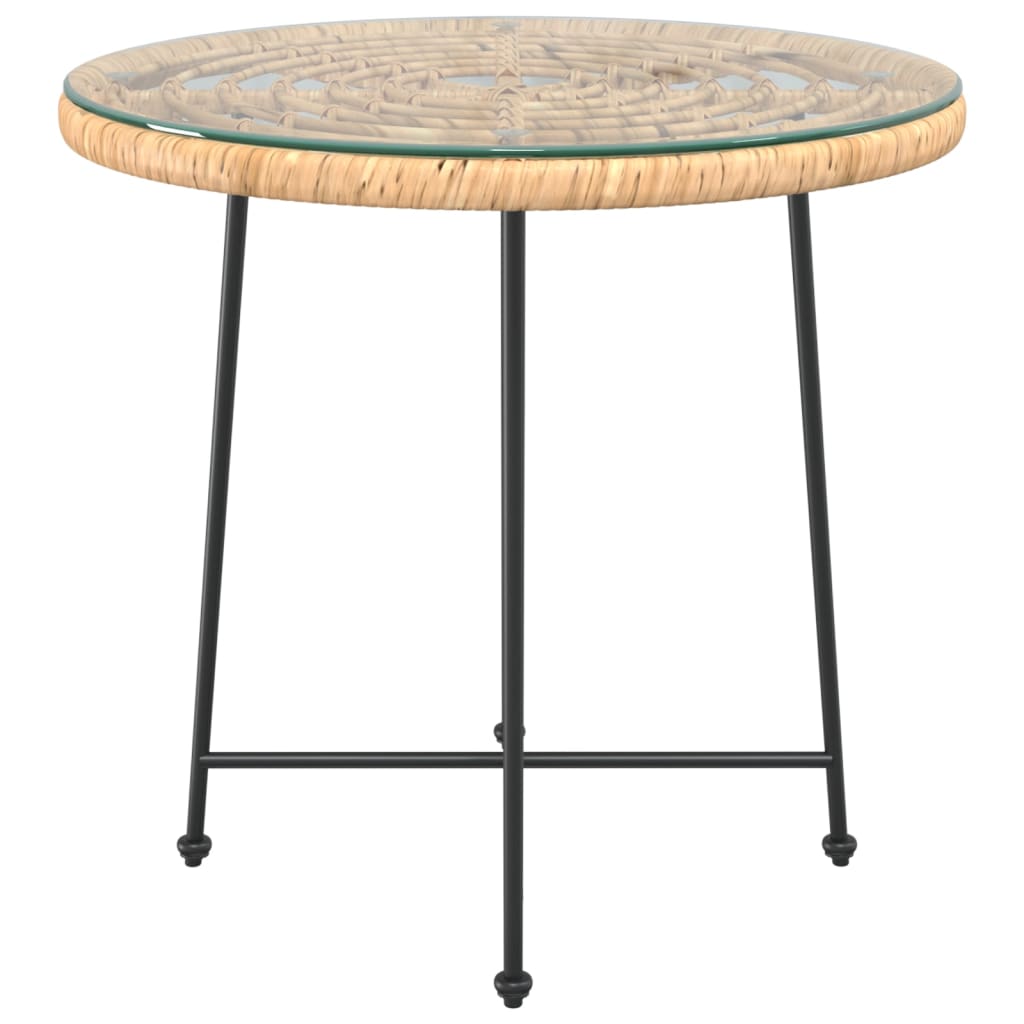 Tavolo da Pranzo Ã˜80 cm Vetro Temperato e Acciaio