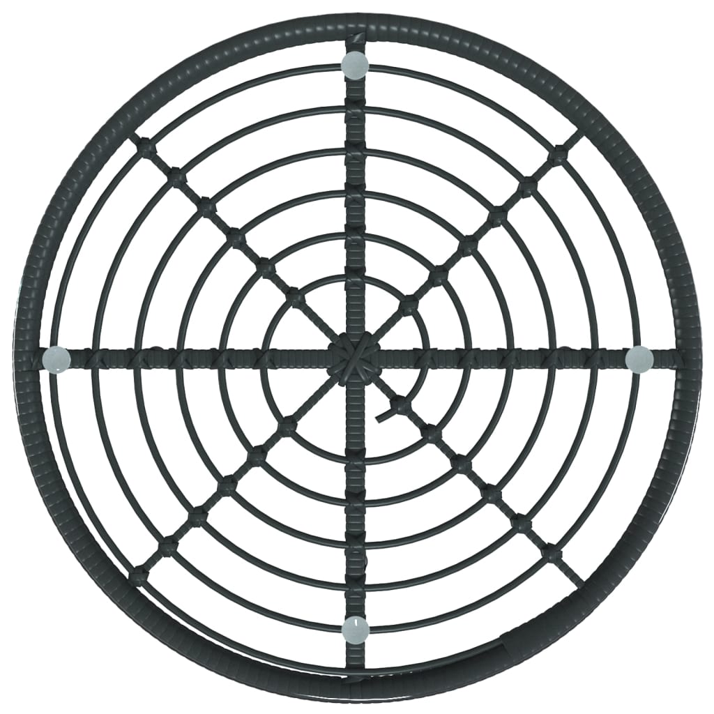Tavolo da Pranzo Nero Ã˜80 cm Vetro Temperato e Acciaio