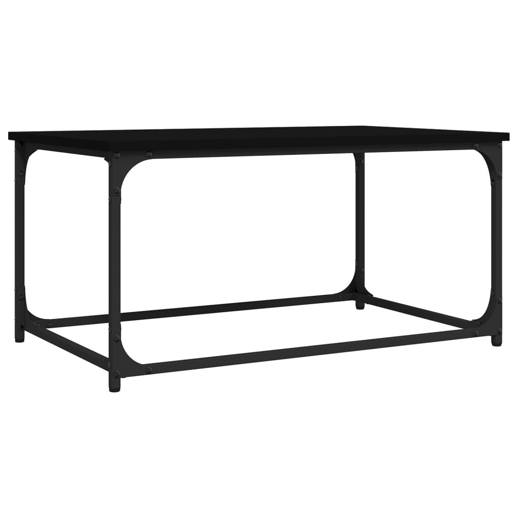 Tavolino da Salotto Nero 80x50x40 cm Legno Multistrato e Ferro