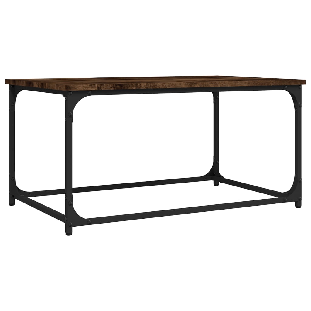 Tavolino Rovere Fumo 80x50x40 cm in Legno Multistrato e Ferro