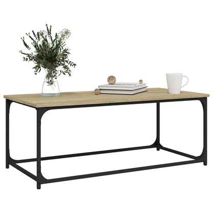 Tavolino Rovere Sonoma 102x50x40 cm Legno Multistrato e Ferro