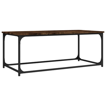 Tavolino Rovere Fumo 102x50x40 cm in Legno Multistrato e Ferro