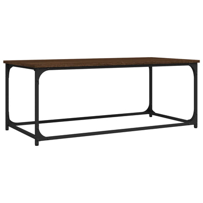 Tavolino Rovere Marrone 102x50x40 cm Legno Multistrato e Ferro
