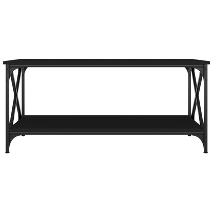 Tavolino da Salotto Nero 100x50x45 cm Legno Multistrato e Ferro
