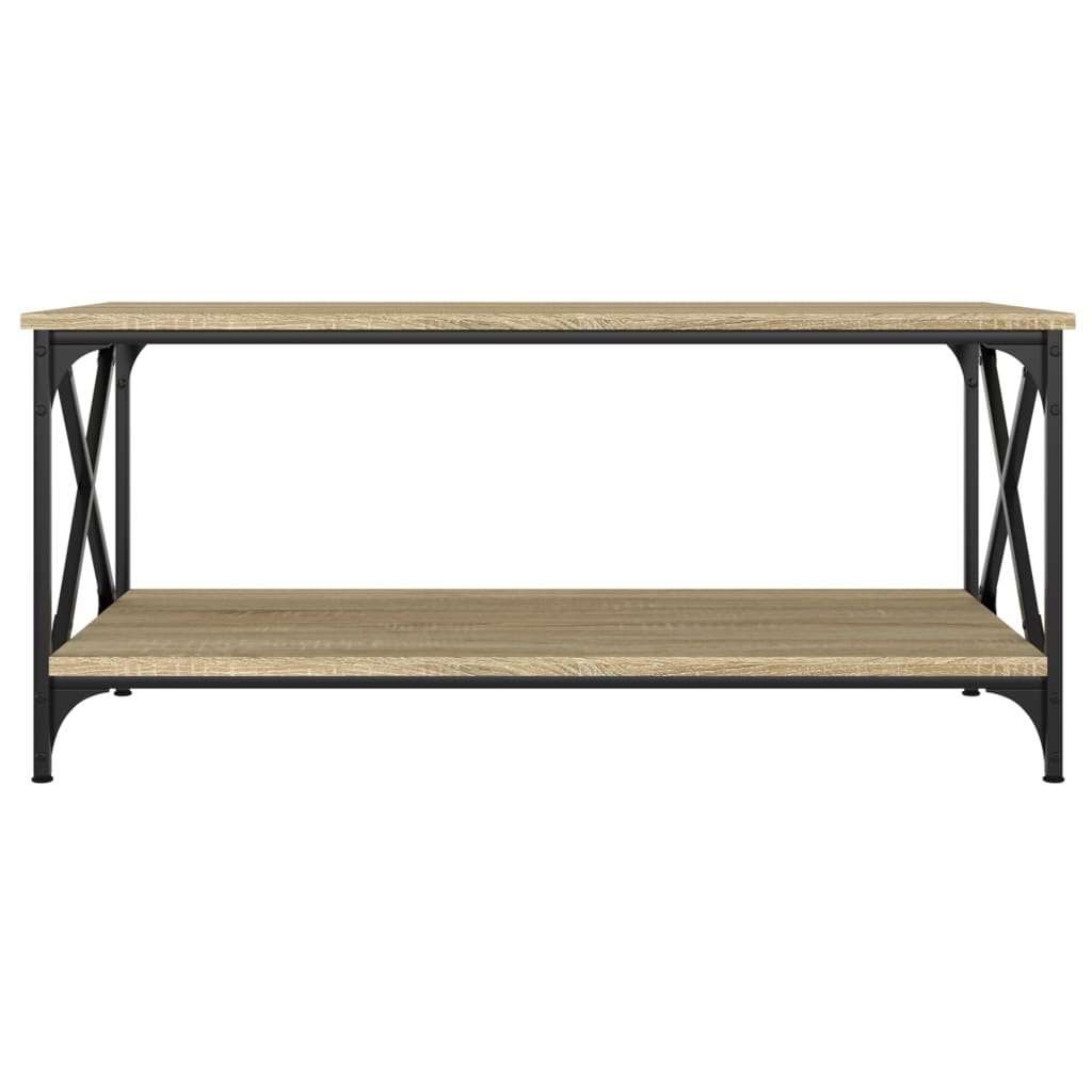 Tavolino Rovere Sonoma 100x50x45 cm Legno Multistrato e Ferro