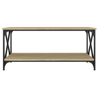 Tavolino Rovere Sonoma 100x50x45 cm Legno Multistrato e Ferro