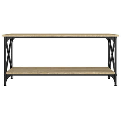 Tavolino Rovere Sonoma 100x45x45 cm Legno Multistrato e Ferro