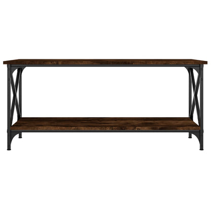 Tavolino Rovere Fumo 100x45x45 cm in Legno Multistrato e Ferro