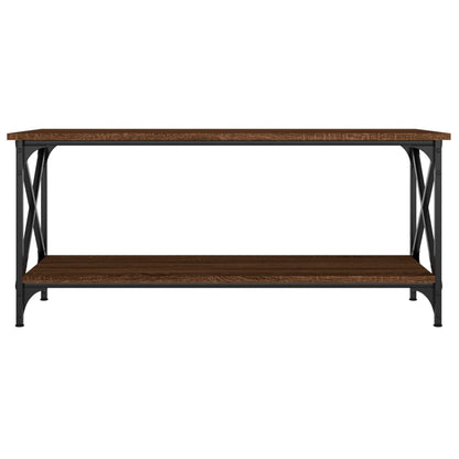 Tavolino Rovere Marrone 100x45x45 cm Legno Multistrato e Ferro
