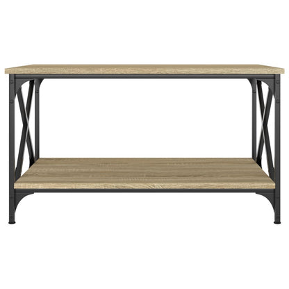 Tavolino Rovere Sonoma 80x50x45 cm Legno Multistrato e Ferro