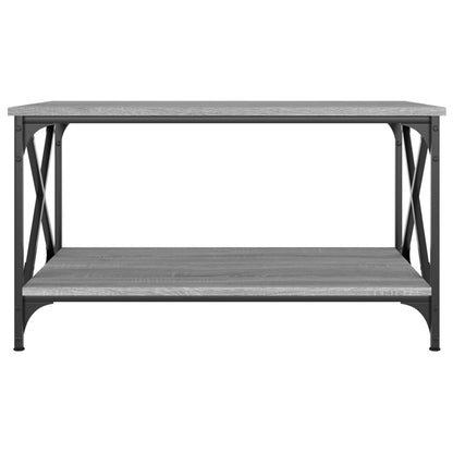 Tavolino Grigio Sonoma 80x50x45 cm in Legno Multistrato e Ferro