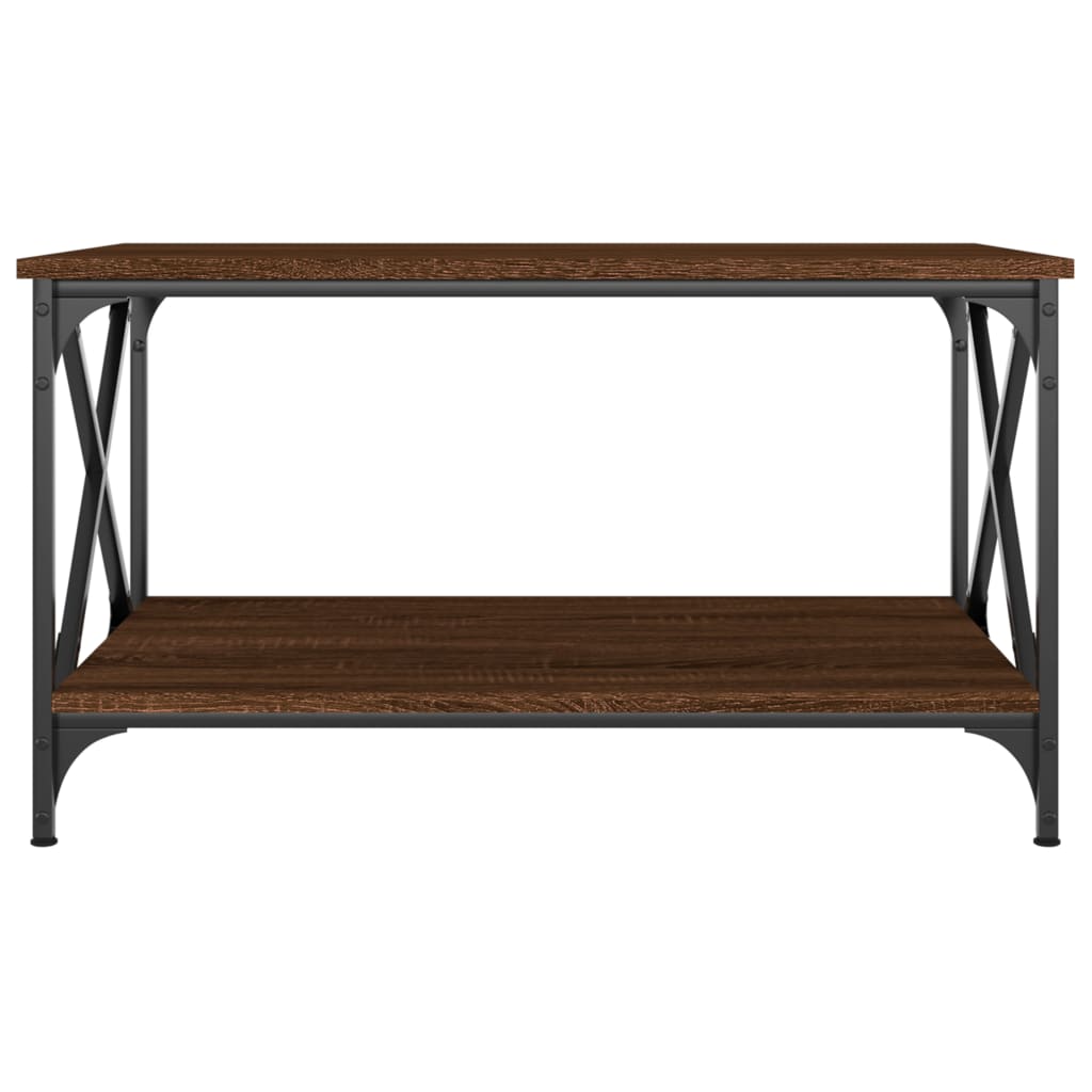 Tavolino Rovere Marrone 80x50x45cm in Legno Multistrato e Ferro
