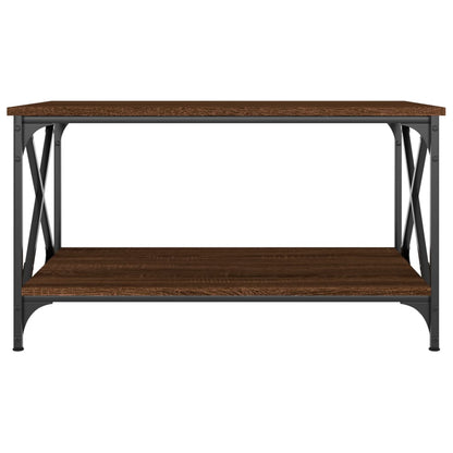 Tavolino Rovere Marrone 80x50x45cm in Legno Multistrato e Ferro