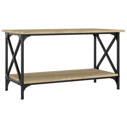 Tavolino Rovere Sonoma 80x45x45 cm in Legno Multistrato e Ferro