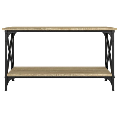Tavolino Rovere Sonoma 80x45x45 cm in Legno Multistrato e Ferro